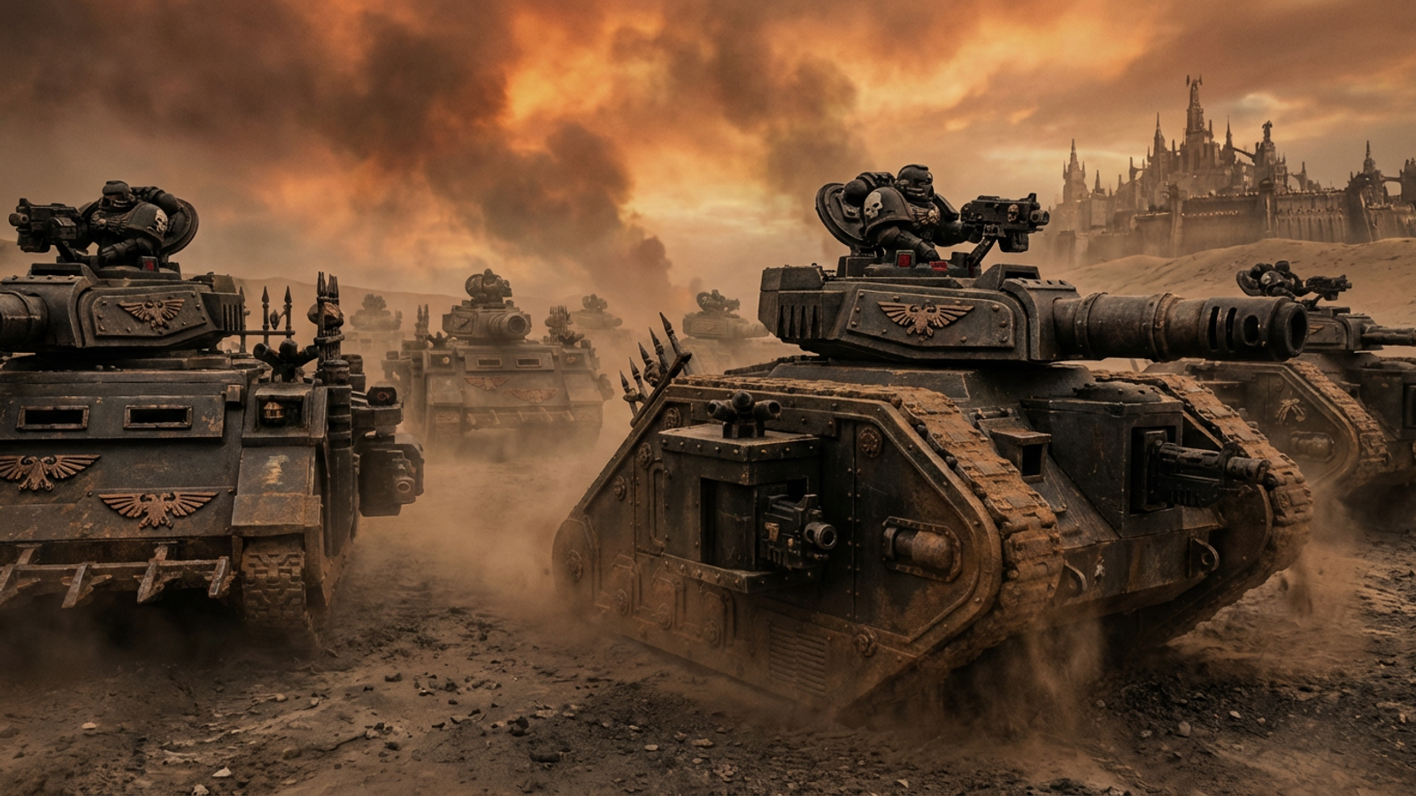 Space Marines deploying from transport